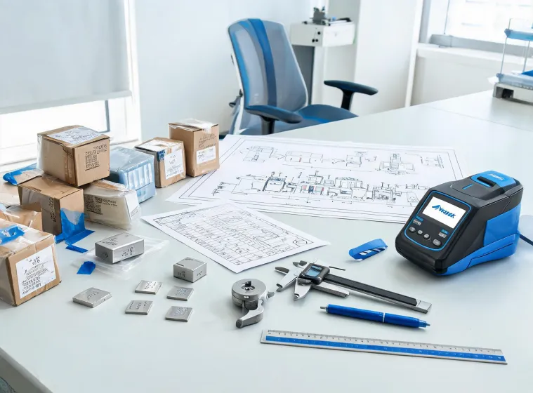 Application brief review with marked samples and production line drawing